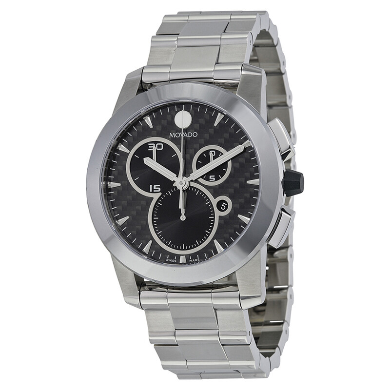 Movado Vizio Black Carbon Fiber Stainless Steel Men's Watch