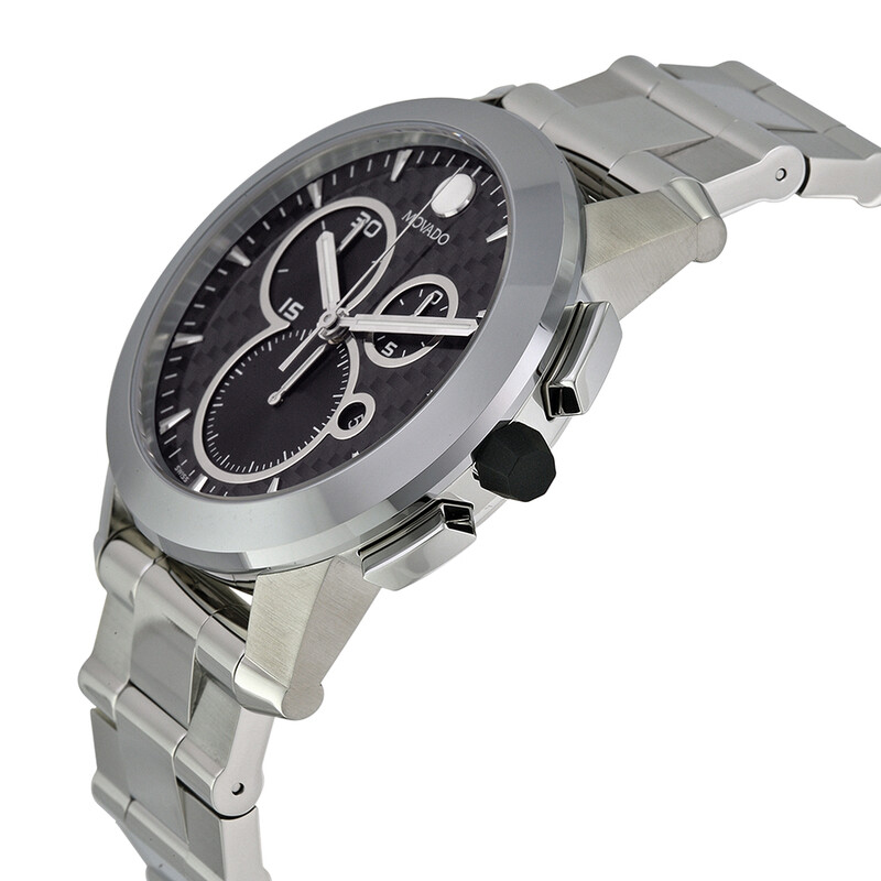 Movado Vizio Black Carbon Fiber Stainless Steel Men's Watch