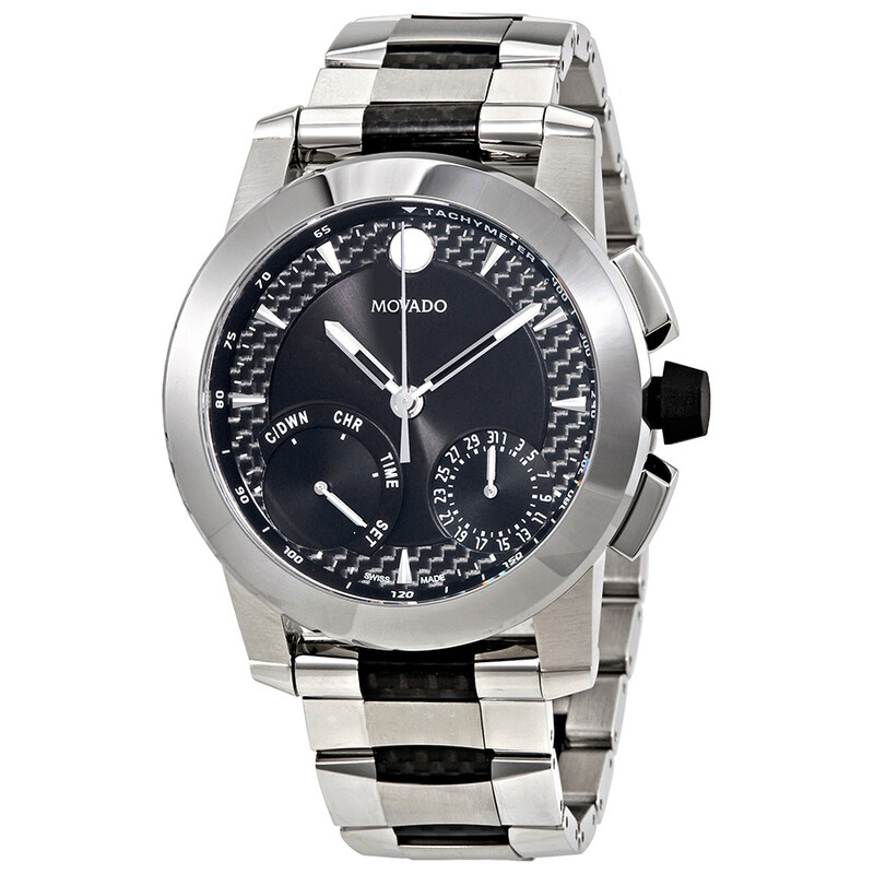 Movado Vizio Flyback Chronograph Black Dial Men's Watch 0607030