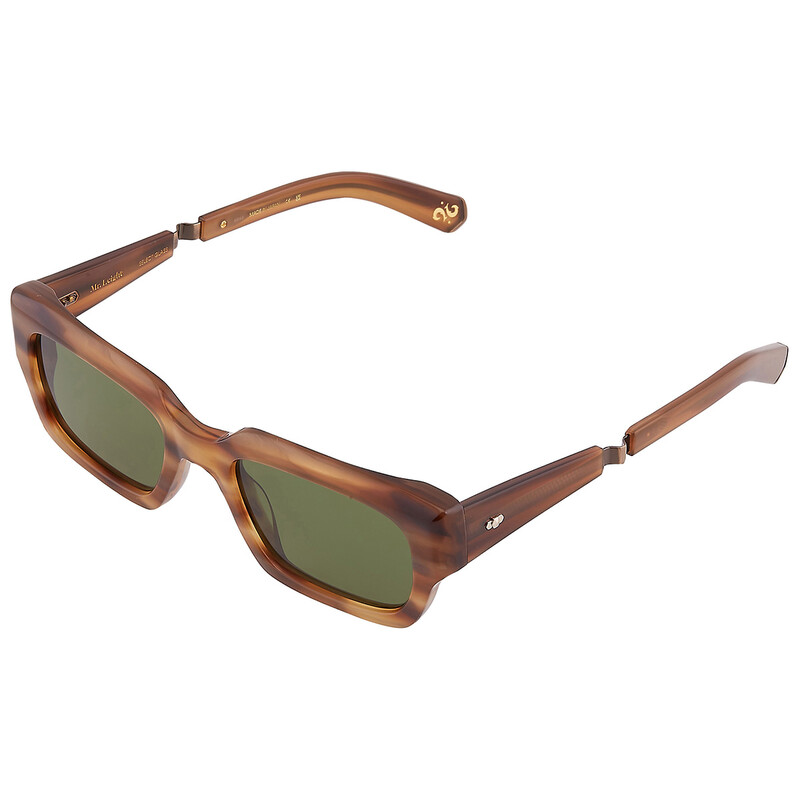 Mr. Leight MAVERICK S Semi-Flat Boxwood Rectangular Sunglasses