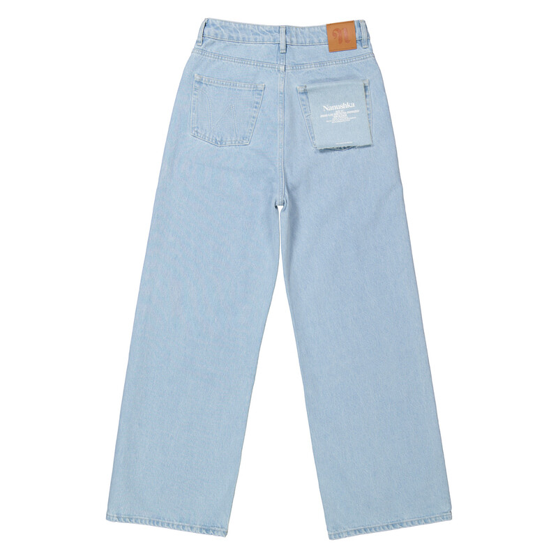 Nanushka Sun Bleach Josine Wide-Leg Denim Jeans, Waist Size 27