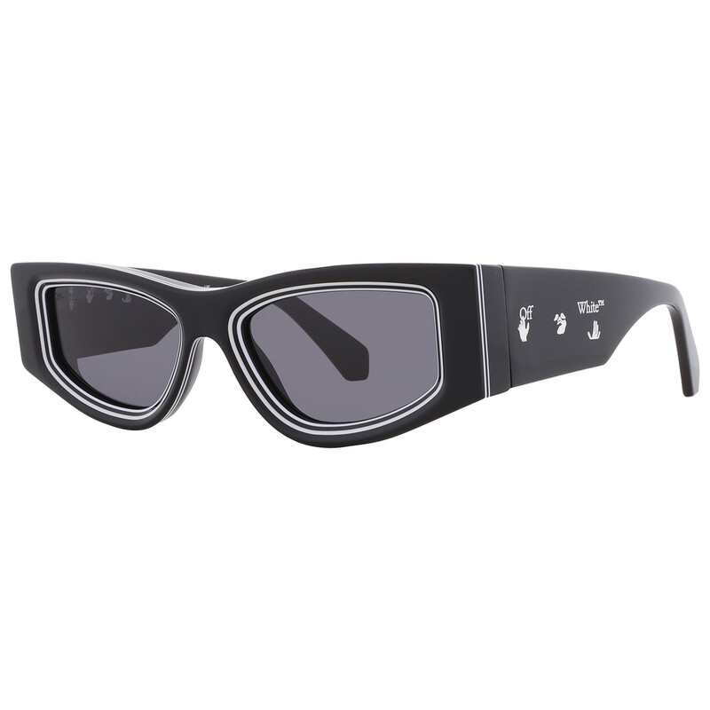 Off-White Andy Dark Grey Irregular Unisex Sunglasses OERI047 1007