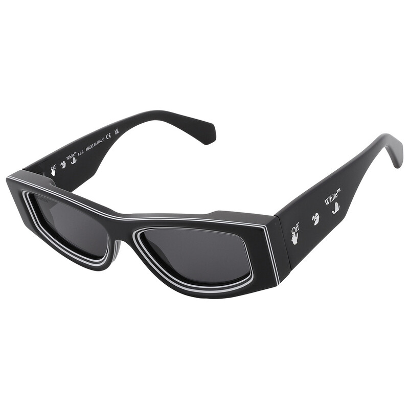 Off-White Andy Dark Grey Irregular Unisex Sunglasses OERI047 1007