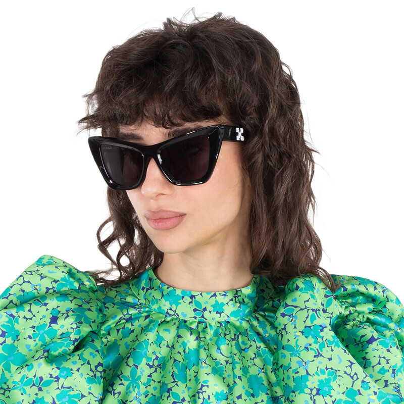 Off-White Edvard Dark Grey Cat Eye Ladies Sunglasses OERI045 1007