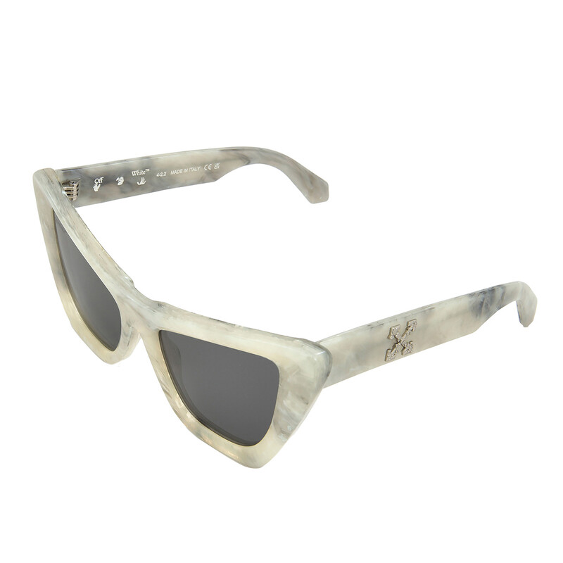 新品未使用 OFF-WHITE EDVARD CAT EYE SUGLASSES Off-White Edvard Grey Cat Eye Ladies Sunglasses OERI045 0807 57