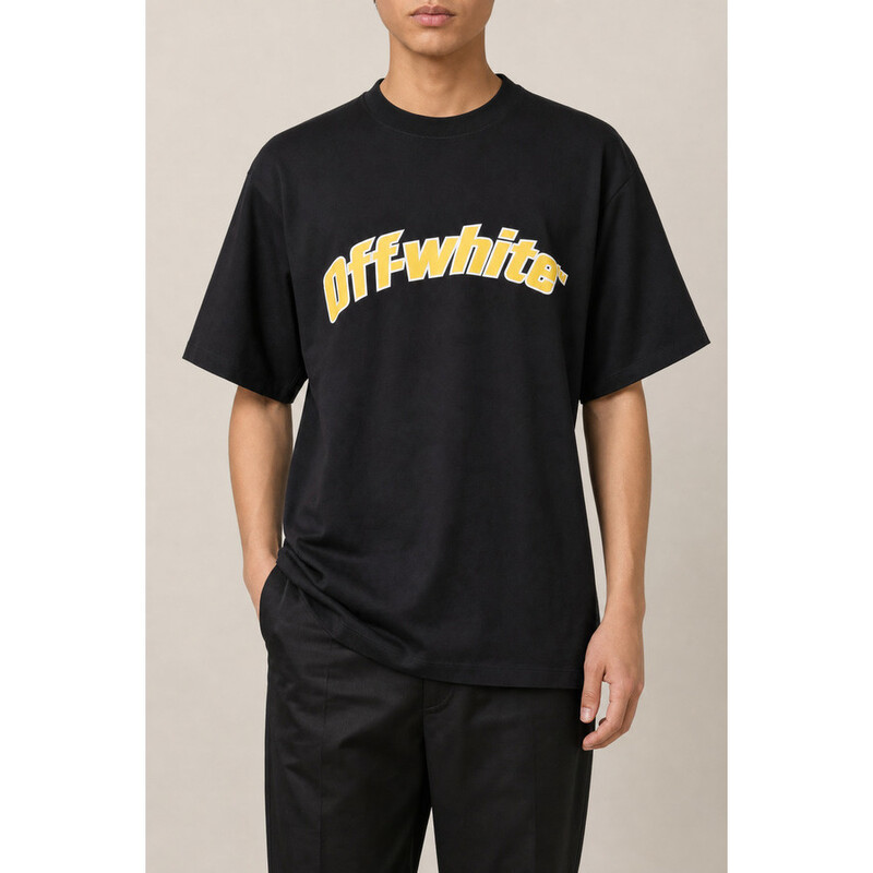 Off-White Men's Black Cotton Logo Shirt, Size XL 44OWOS26T067_001
