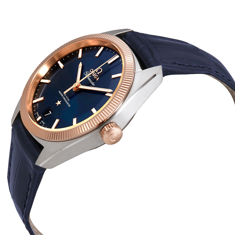 Omega Constellation Automatic Blue Dial Blue Leather Men's Watch