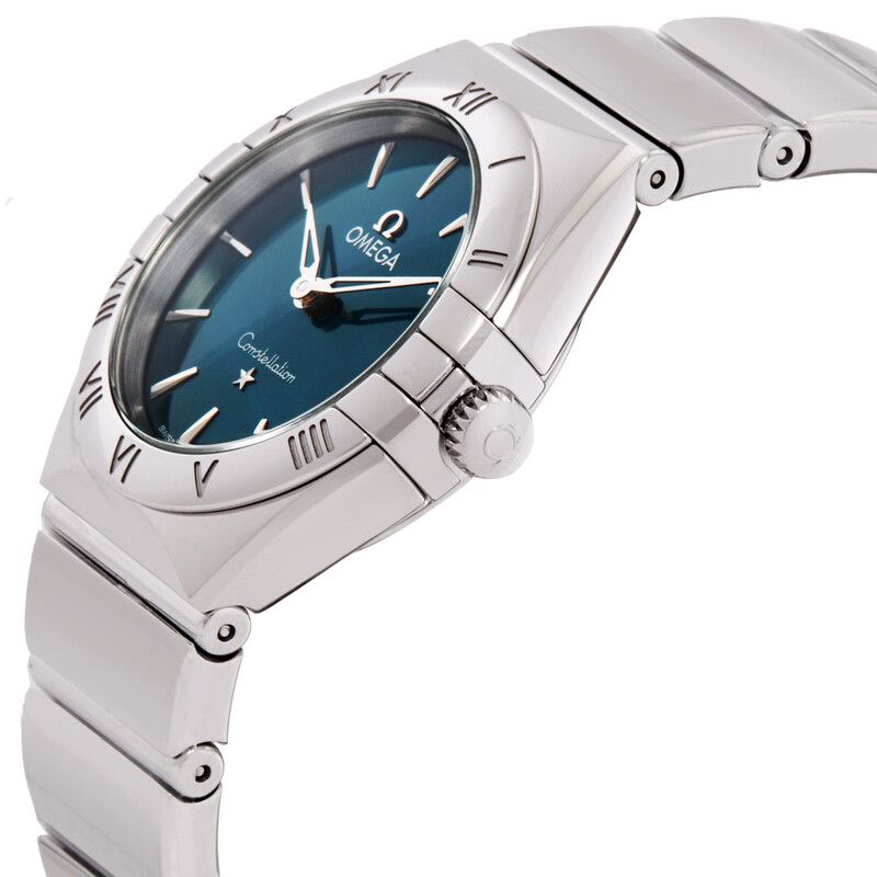 Omega Constellation Quartz Peacock Blue Dial Ladies Watch 131.10