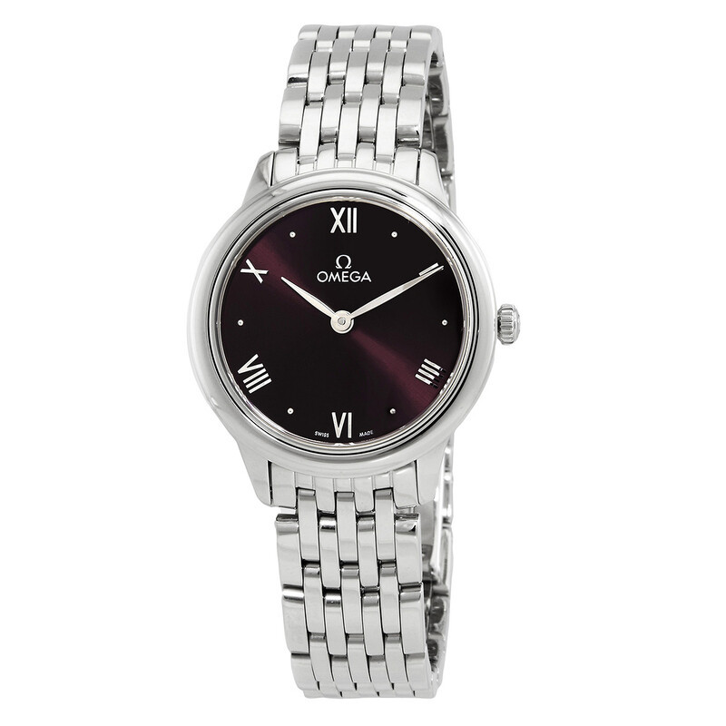 Omega De Ville Quartz Burgundy Dial Ladies Watch 434.10.28.60