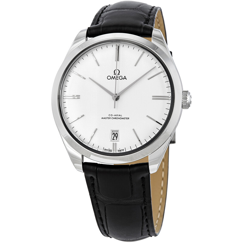 Omega De Ville Silver Dial Black Leather Men's Watch 435.13.40.21