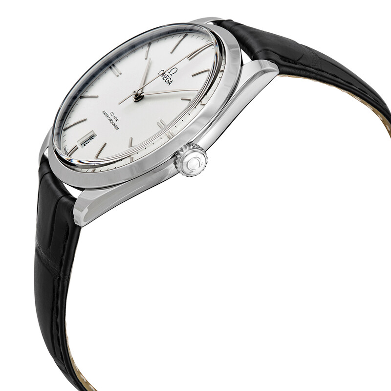 Omega De Ville Silver Dial Black Leather Men's Watch 435.13.40.21