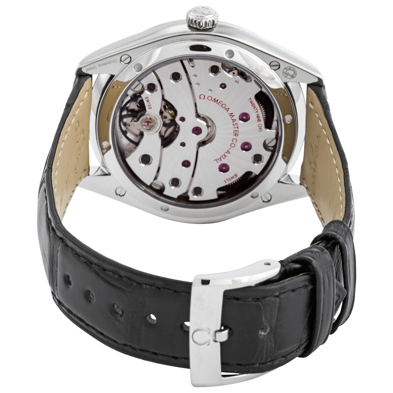 Omega De Ville Silver Dial Black Leather Men's Watch 435.13.40.21