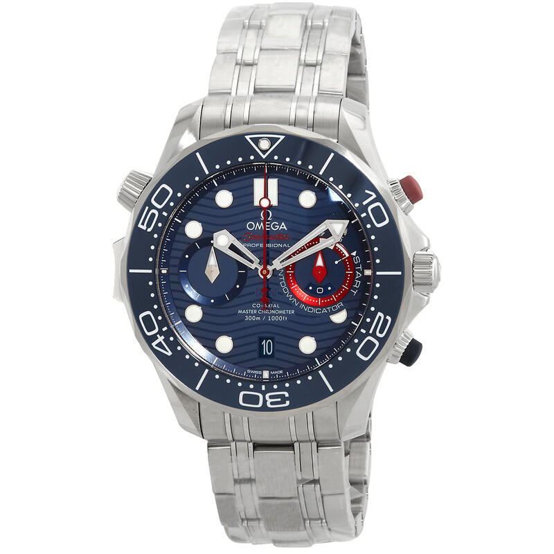 Omega Seamaster Chronograph Automatic Chronometer Blue Dial Men's Watch