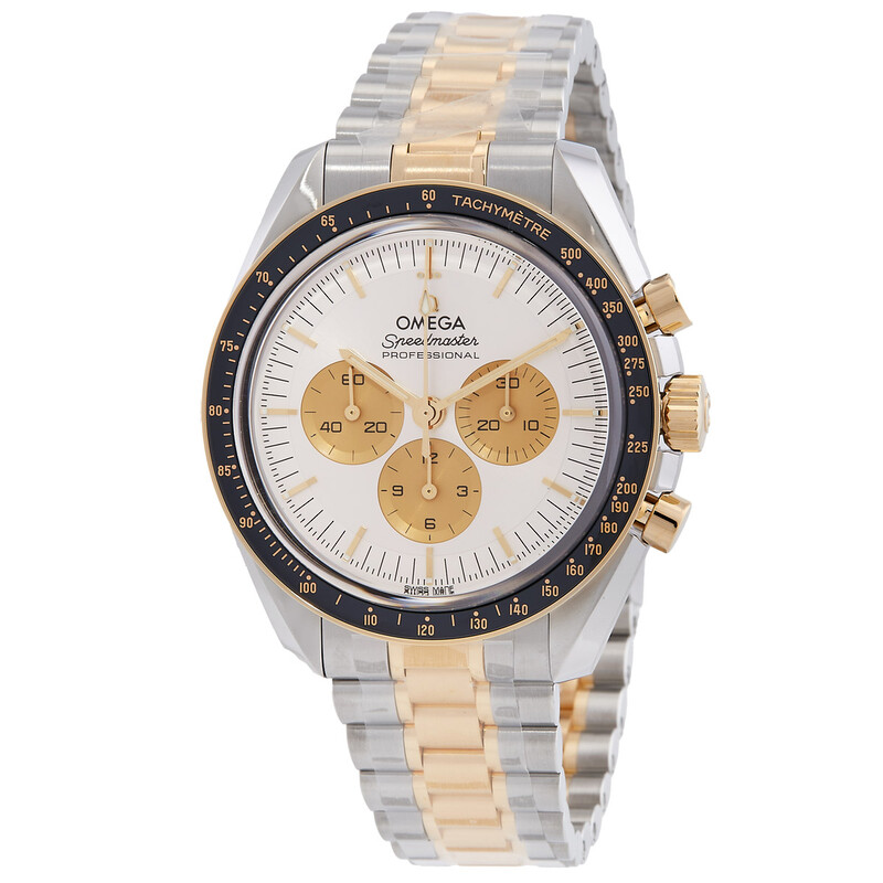 OMEGA クロノグラフ イエロー ホワイト Omega Speedmaster Chronograph Hand Wind Silver Dial Men's Watch
