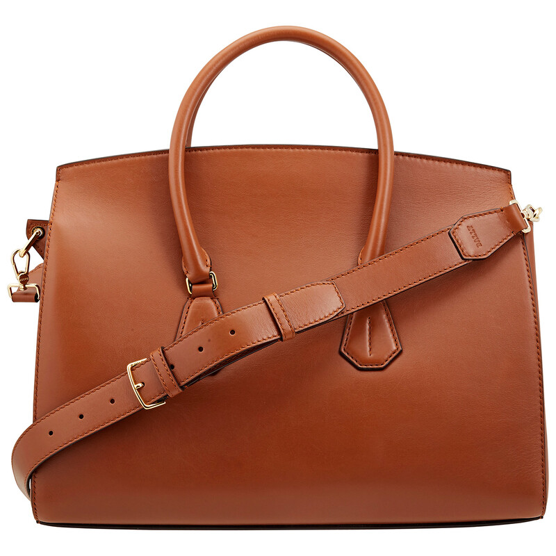 Bally Open Box - Bally Saphyr Tan Leather Top Handle Tote Bag