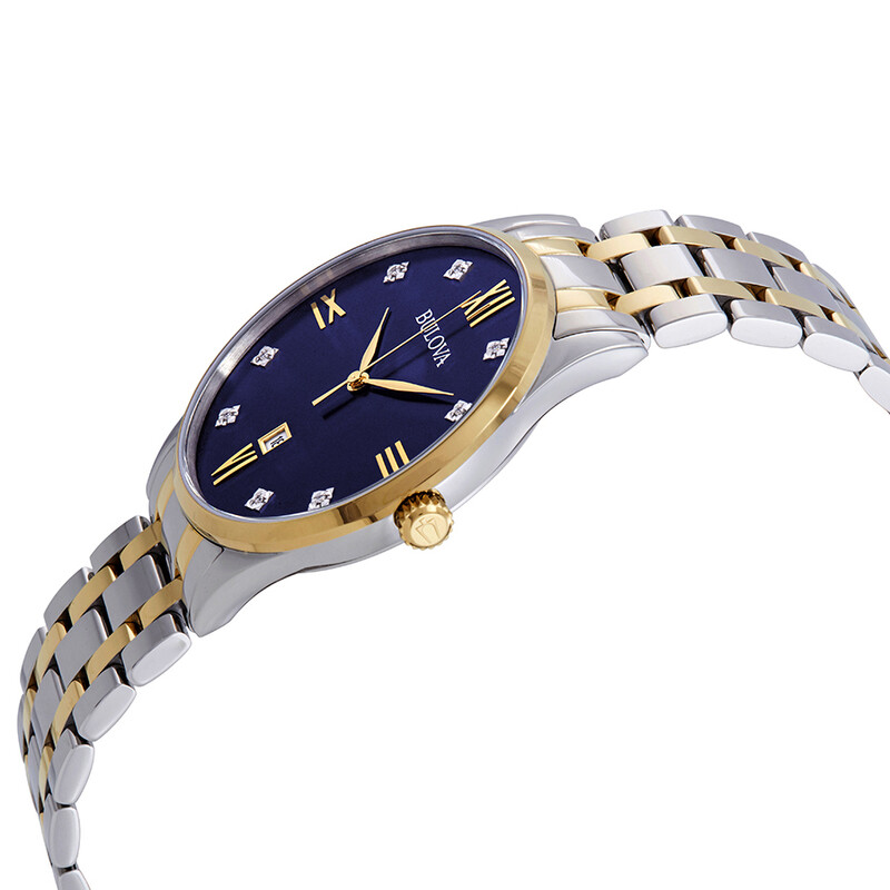 Bulova Open Box - Bulova Diamond Black Dial Men's Watch 98D130 ...