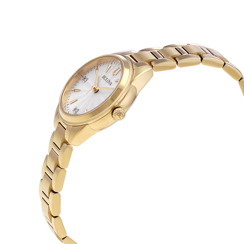 Bulova Open Box - Bulova Sutton Quartz Diamond Silver Dial Ladies Watch ...