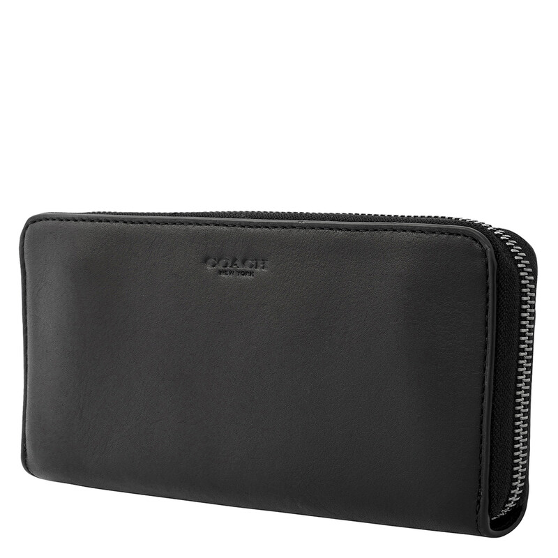 Coach Open Box - Coach Black Sport Calf Leather Accordion Wallet