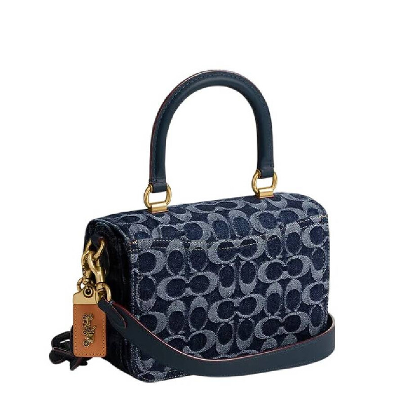 Open Coach Handbag Coach Open Box - Coach Signature Denim Shoulder Bag CR694 B4/BL ...