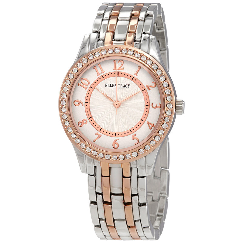Ellen Tracy Open Box - Ellen Tracy Quartz Crystal Two-tone Ladies Watch ...