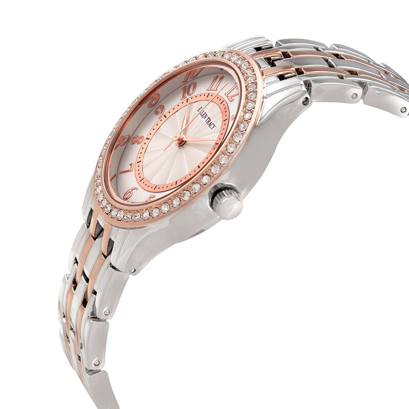 Ellen Tracy Open Box - Ellen Tracy Quartz Crystal Two-tone Ladies Watch ...