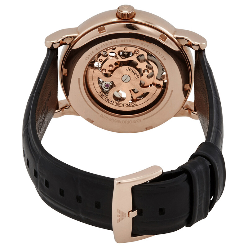 Emporio Armani Open Box - Emporio Armani Automatic Silver Skeletal Dial ...