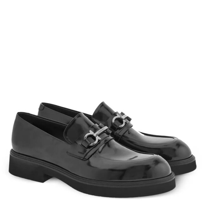 Ferragamo Open Box - Ferragamo Fiorello Gancini Ornament Moccasin