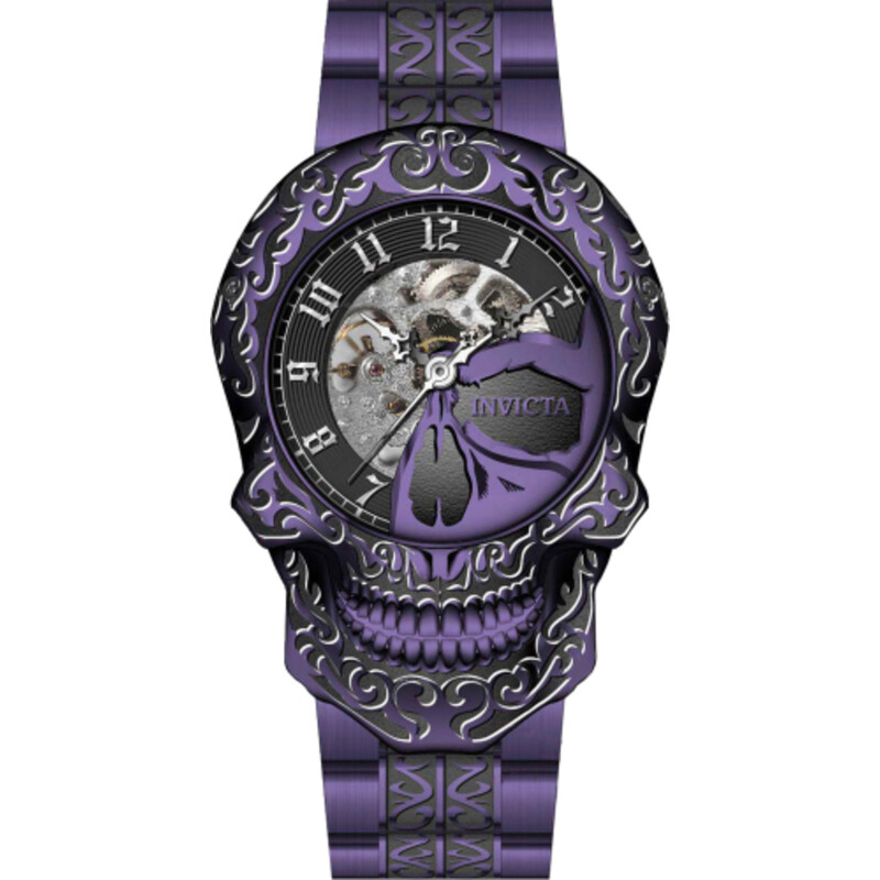 Invicta Open Box - Invicta Artist Skull Automatic Black Dial Men's