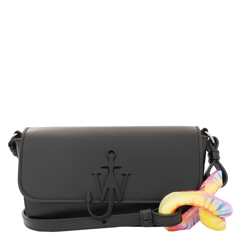 JW ANDERSON アンカーロゴ ミニショルダーバッグ ブラック レザー JW Anderson Open Box - Jw Anderson Ladies Black Anchor Chain Top