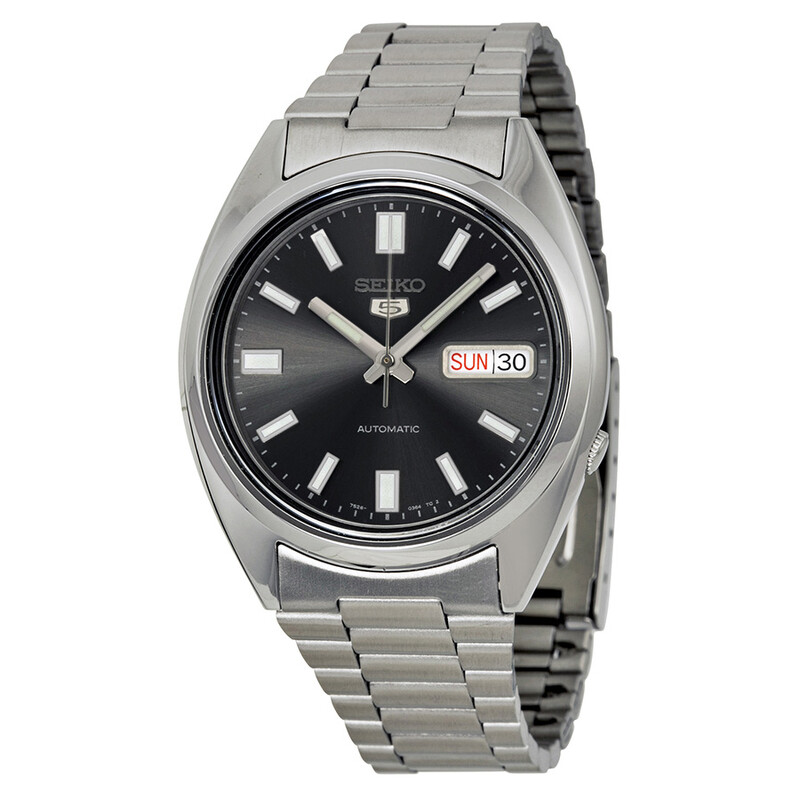 Seiko Open Box - Seiko 5 Automatic Black Dial Stainless Steel