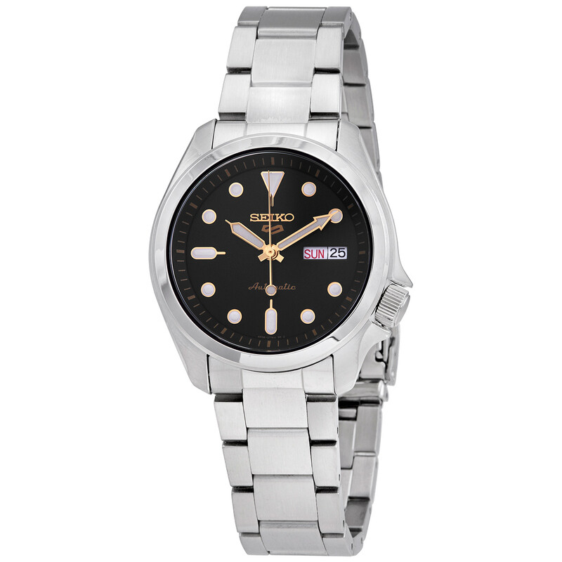 Seiko Open Box - Seiko 5 Automatic Black Dial Stainless Steel
