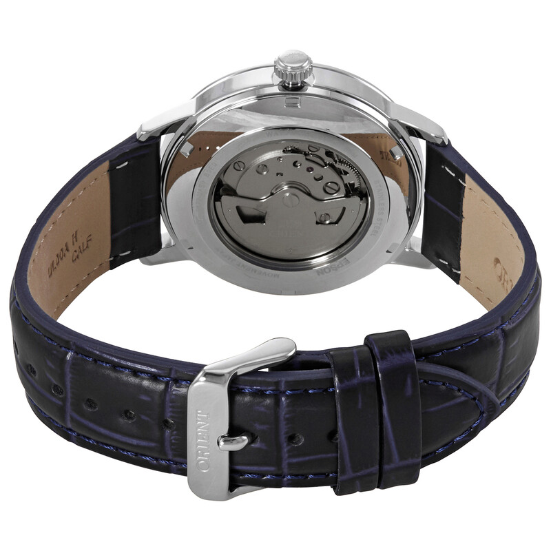 Orient Automatic Blue Dial Blue Leather Men display picture 3