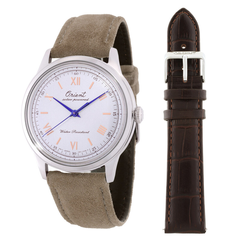 ORIENT SOLAR 腕時計 ホワイト文字盤 Orient Classic Solar-Powered White Dial Watch RA-WK0006S10B