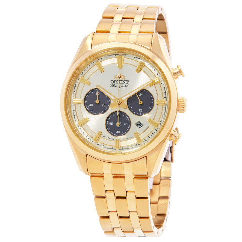 ORIENT ゴールド　マリアウォッチ Orient Contemporary Chronograph Champagne Dial Men's Watch RA