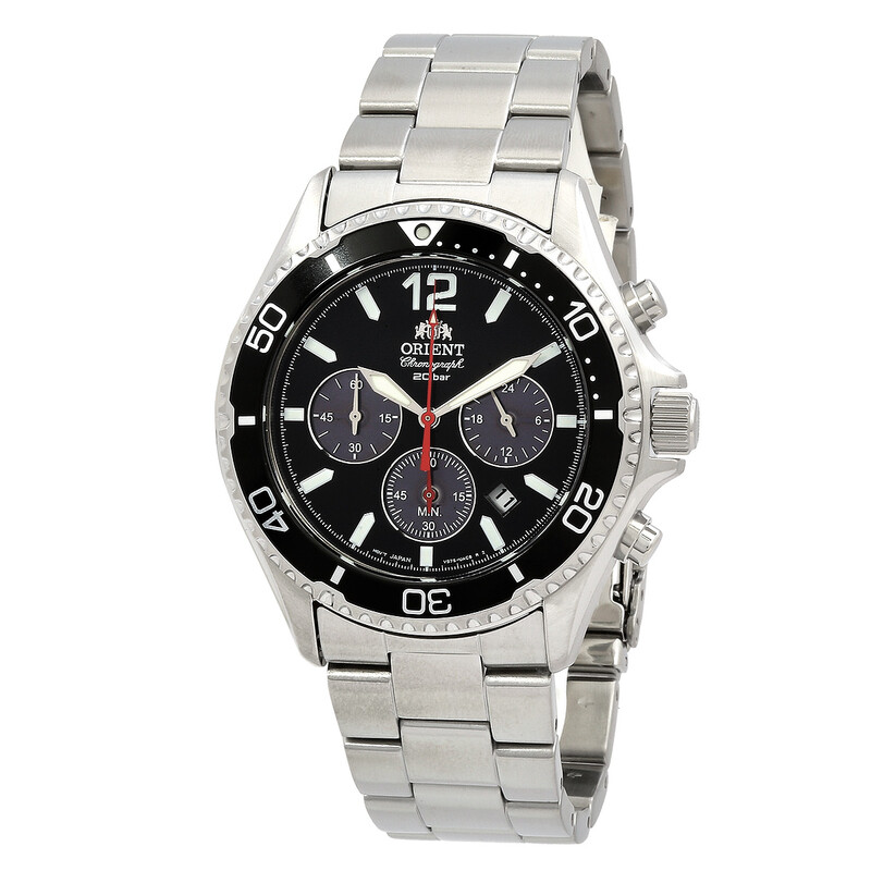 Orient Sports Solar Powered Chronograph Black Dial Men's Watch RA