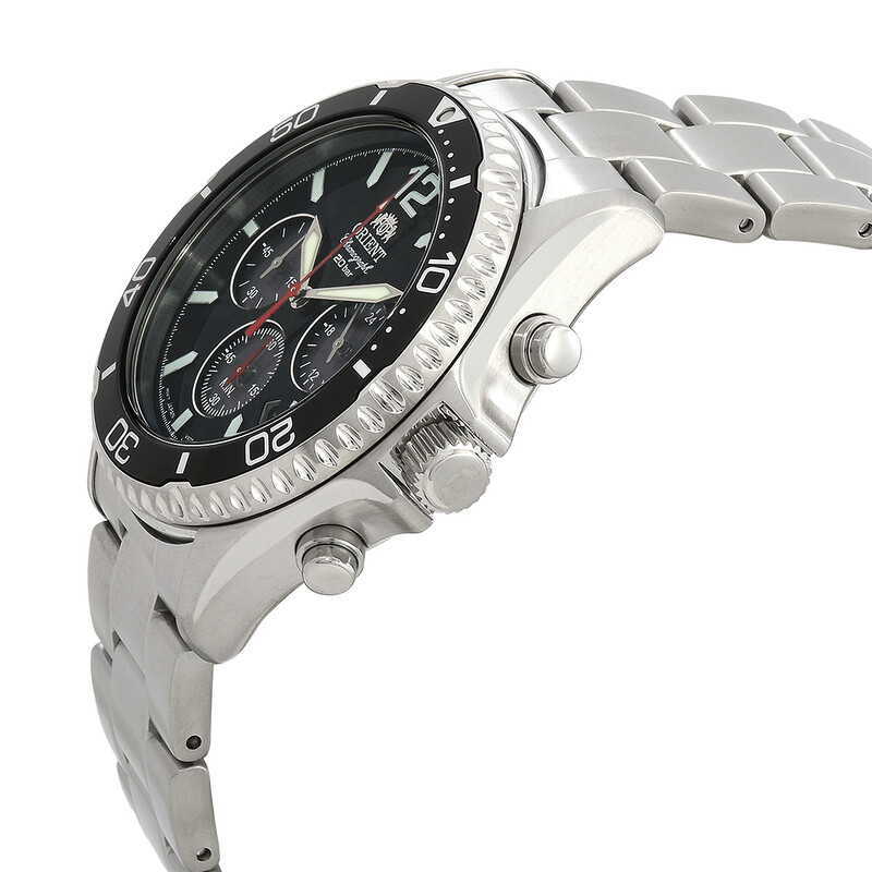 Orient Sports Solar Powered Chronograph Black Dial Men's Watch RA