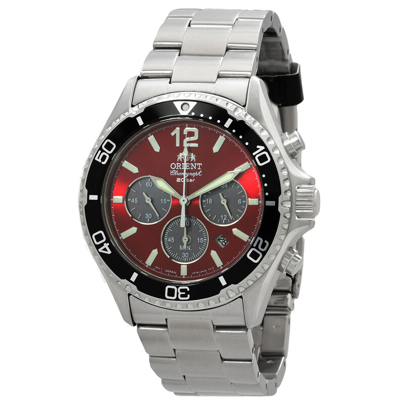 Orient Sports Solar Powered Chronograph Red Dial Men's Watch