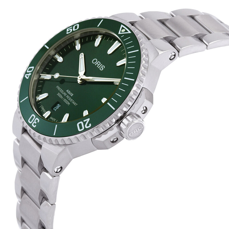 Oris Aquis Date Automatic Green Dial Men's Watch 01 733 7787 4157