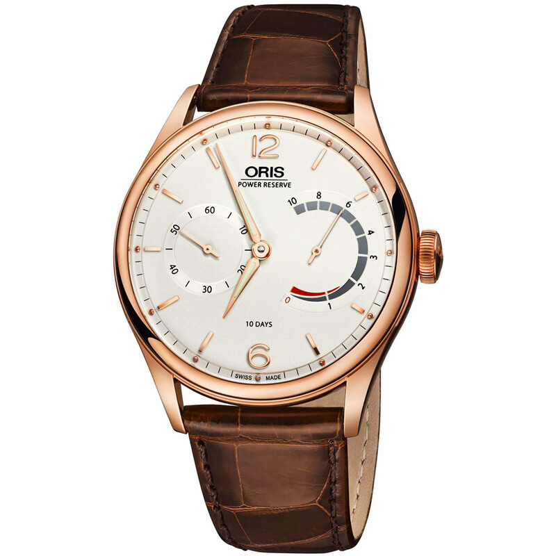 Oris Artelier Silver Dial 18kt Rose Gold Men's Watch 110-7700