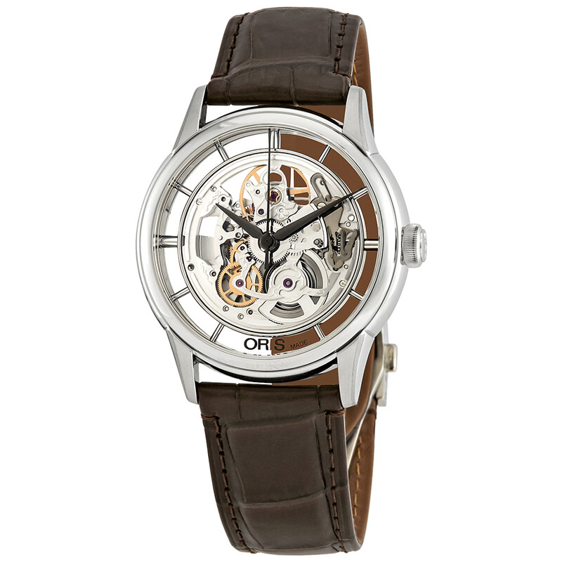Oris Artelier Translucent Silver Skeleton Dial Automatic Men's