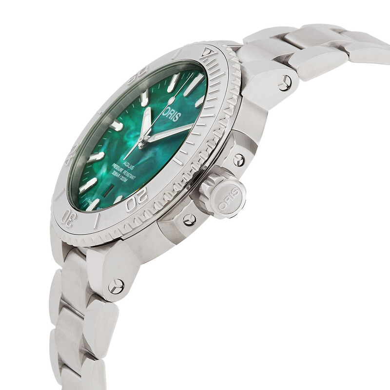 Oris x Bracenet Aquis Date Automatic Green Dial Men's Watch 01 733
