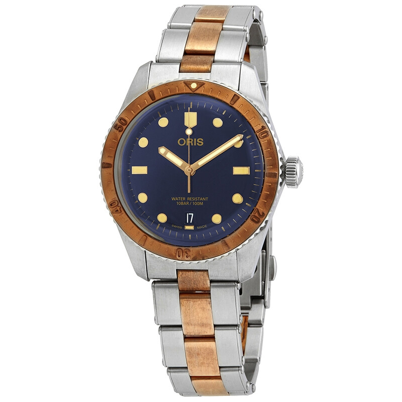 Oris Divers Sixty-Five Automatic Blue Dial Men's Steel and Bronze