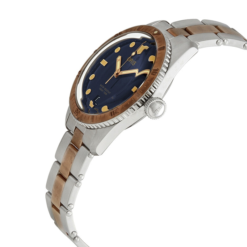 Oris Divers Sixty-Five Automatic Blue Dial Men's Steel and Bronze