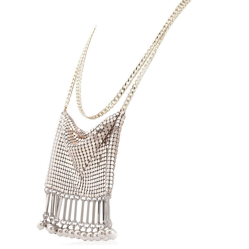 Paco Rabanne Chainmail Pixel Necklace 23SBB0252MET392-LIGHT GOLD ...