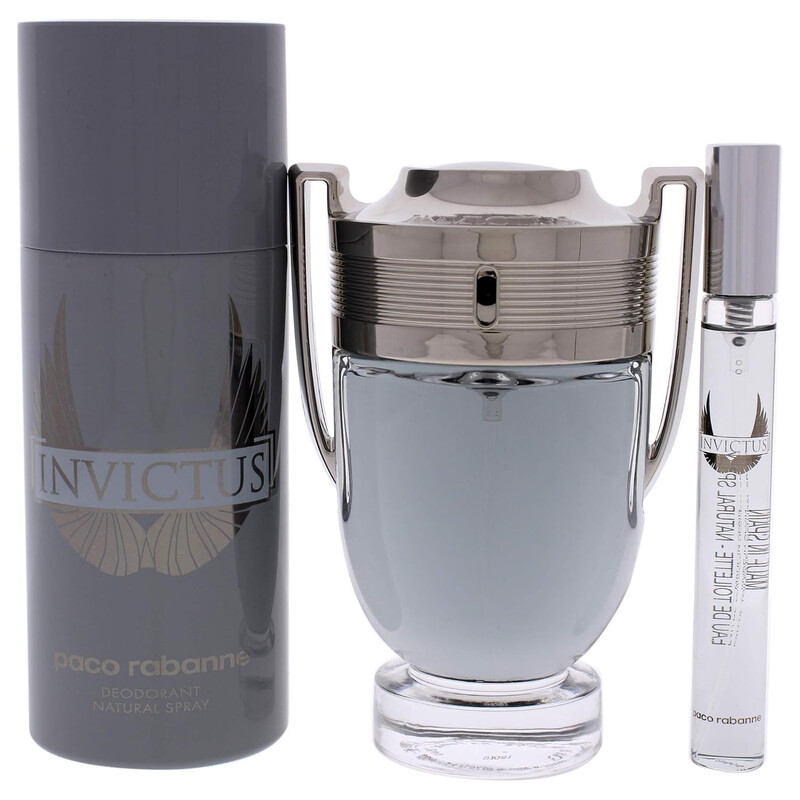 Paco Rabanne Men's Invictus 3pcs EDT Gift Set Fragrances