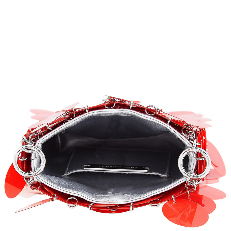 Paco Rabanne Red Mini Sparkle Discs Shoulder Bag 23PSS0094PLX108