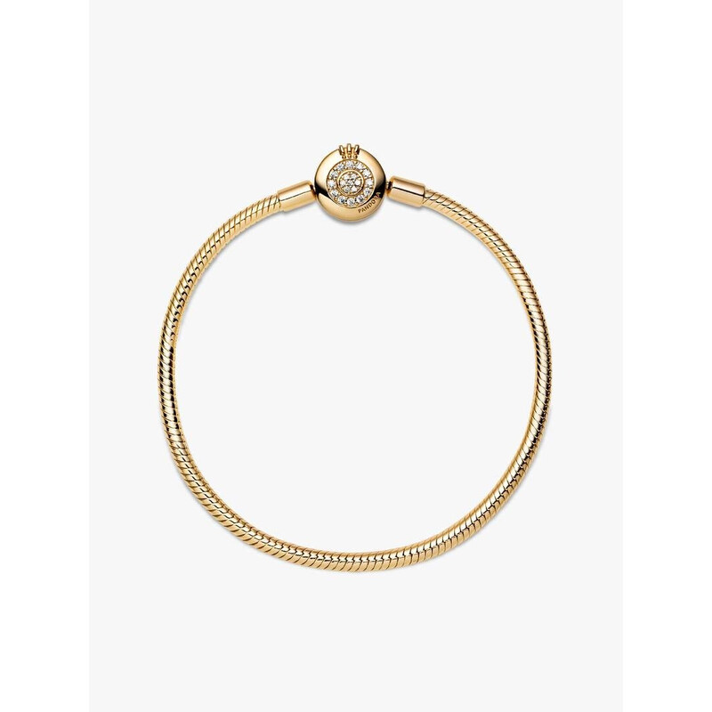 Pandora 14K Gold-Plated Moments Sparkling Crown O Snake Chain