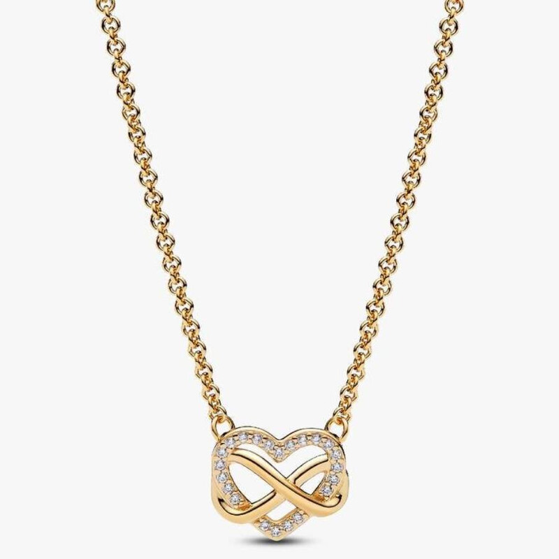 Pandora 14K Gold-Plated Sparkling Infinity Heart Collier Necklace