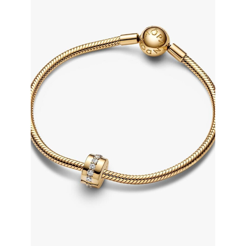 Pandora 14K Gold-Plated Sparkling Row Clip Charm 761972C01 - Jewelry ...