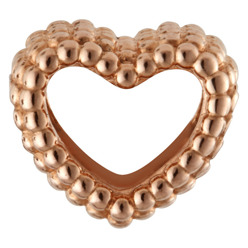 Pandora 14k Rose Gold-plated Beaded Open Heart Charm 787516 ...